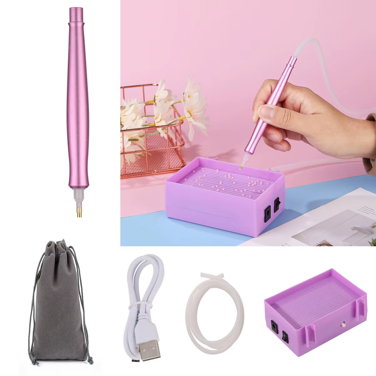 Sparklepro Electric Diamond Painting Pen – Long-Lasting Vacuum Tool for Precision Crafting