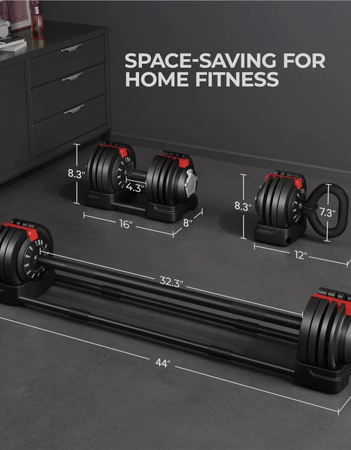 Load image into Gallery viewer, Adjustable Anti-Slip 3-In-1 Nylon Dumbbell Weight Set, 7-52.5Lbs, (Black &amp; Red)
