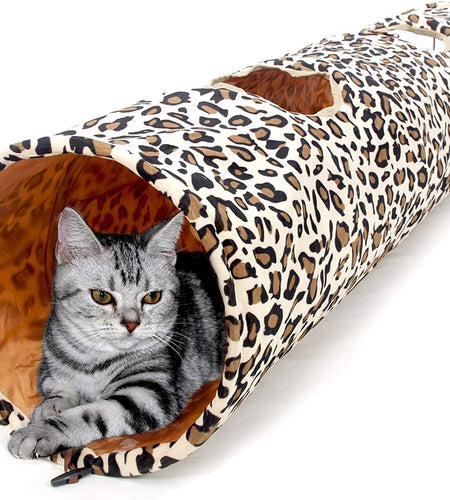 Cat Toys Collapsible Tunnel Dog Tube for Fat Cat,Rabbits,Dogs Length 51" Diameter 12"