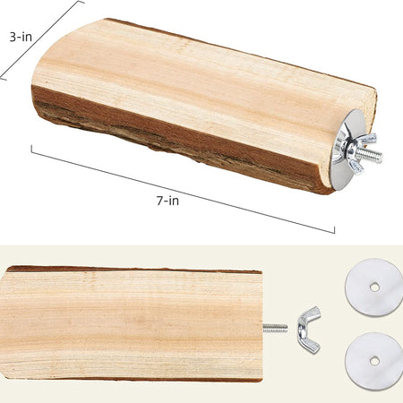 Parrot Cage Perch, Wooden Platform for Birds (2 Packs)