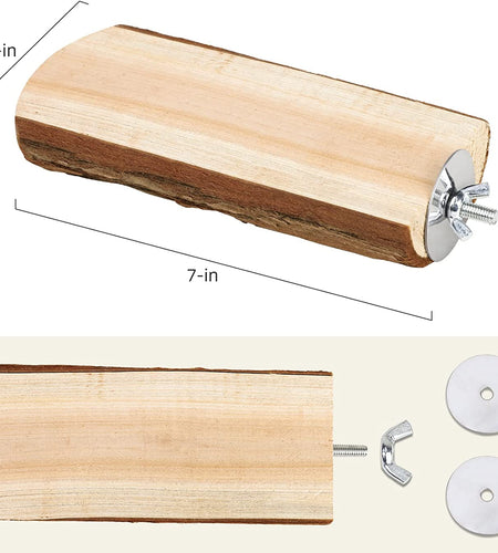 Parrot Cage Perch, Wooden Platform for Birds (2 Packs)