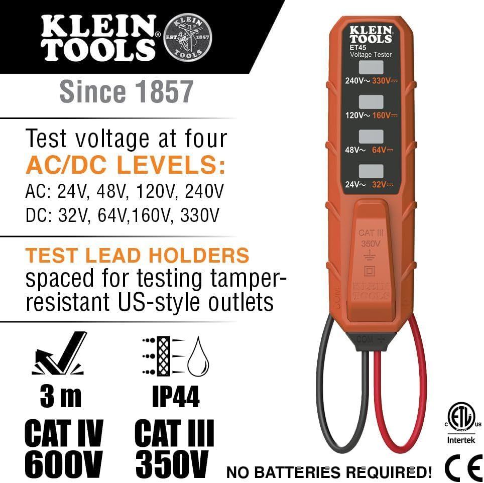 NCVT3PKIT Electrical Test Kit, Dual-Range Non-Contact Voltage Tester with Flashlight, AC/DC Voltage Tester