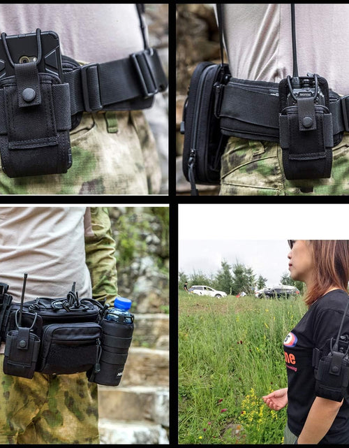 Load image into Gallery viewer, Molle Radio Holder Walkie Talkie Pouch Case for Duty Belt Radio Holster Tactical Hunting Intercom Bag (1 Pack, Black)
