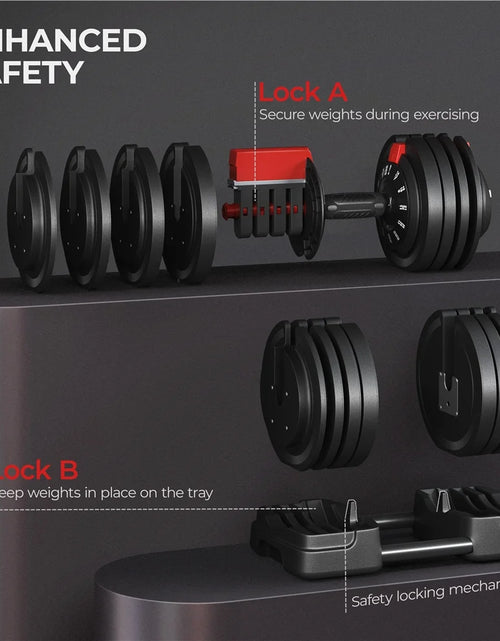 Load image into Gallery viewer, Adjustable Anti-Slip 3-In-1 Nylon Dumbbell Weight Set, 7-52.5Lbs, (Black &amp; Red)
