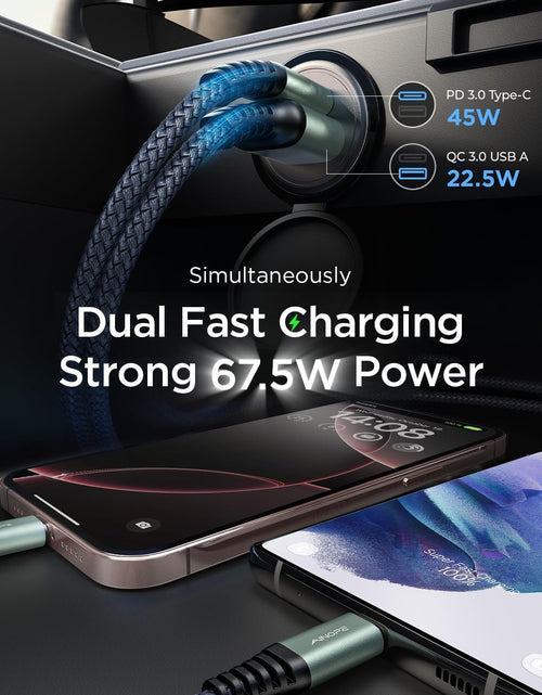 Load image into Gallery viewer, USB C Car Charger 48W Super Mini  All Metal Fast USB Car Charger Adapter PD&amp;QC 3.0 Dual Port Compatible with Iphone 13 12 11 Pro Max X XR XS 8 Samsung Galaxy Note 20/10 S21/20/10 Google Pixel

