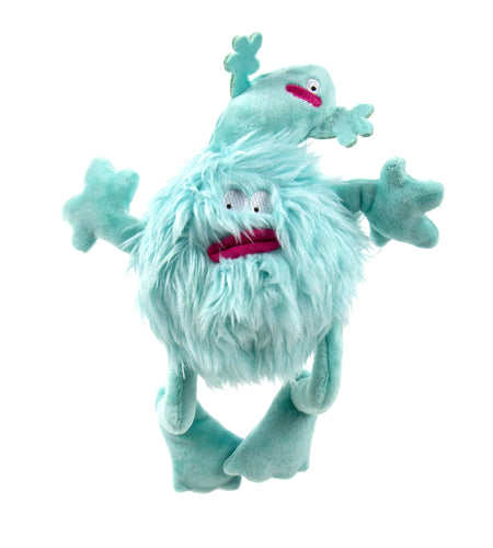 Playclean Germs Squeaky Plush Dog Toy with Odor-Eliminating Essential Oils, Chew Guard Technology - Seafoam, Small