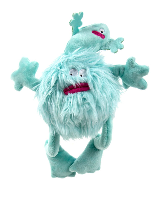 Load image into Gallery viewer, Playclean Germs Squeaky Plush Dog Toy with Odor-Eliminating Essential Oils, Chew Guard Technology - Seafoam, Small
