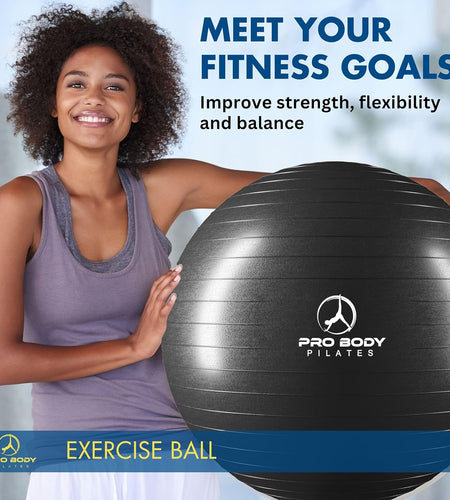 Ball Exercise Ball Yoga Ball, Multiple Sizes Stability Ball Chair, Large Gym Grade Birthing Ball for Pregnancy, Fitness, Balance, Workout and Physical Therapy W/Pump