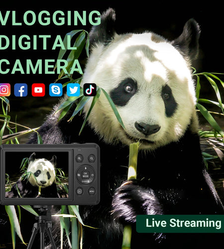 Digital Camera 4K UHD 44MP Vlogging Camera, Autofocus Compact Camera with 16X Digital Zoom, Point and Shoot Digital Camera with 32GB SD Card & 2 Batteries