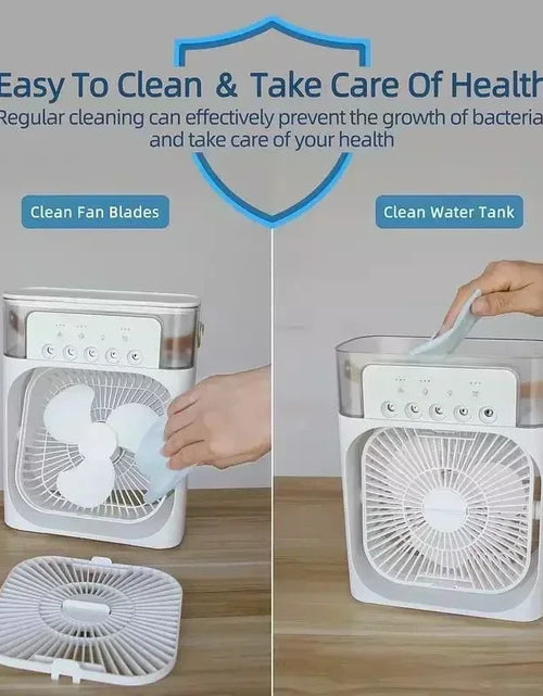 Load image into Gallery viewer, 3 in 1 New Fan Air Conditioner Household Small Air Cooler LED Night Light Portable Humidifier Air Adjustment Fan Office Home Fan
