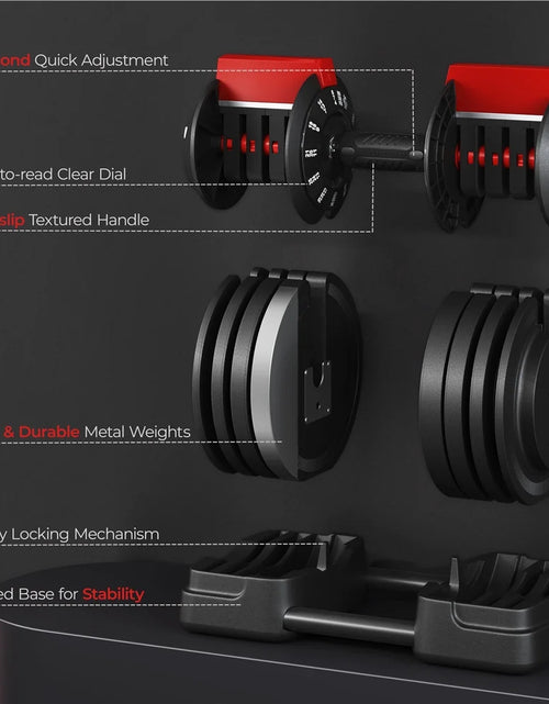 Load image into Gallery viewer, Adjustable Anti-Slip 3-In-1 Nylon Dumbbell Weight Set, 7-52.5Lbs, (Black &amp; Red)
