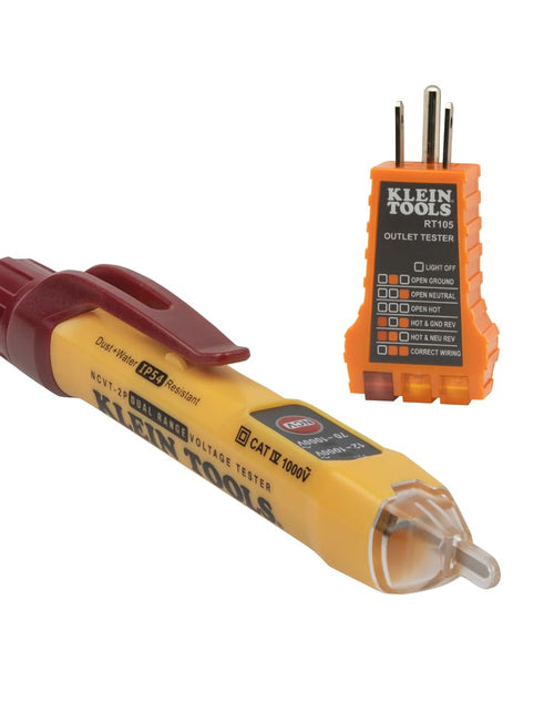 Load image into Gallery viewer, NCVT2PKIT Non-Contact Voltage Tester with Outlet Tester, 12-48V AC or 48 - 1000V AC Dual Range for Broad Application
