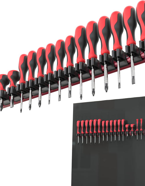 Load image into Gallery viewer, Magnetic Screwdriver Organizer | Professional Quality Tool Holder | Fits up to 16 Screwdrivers | Red
