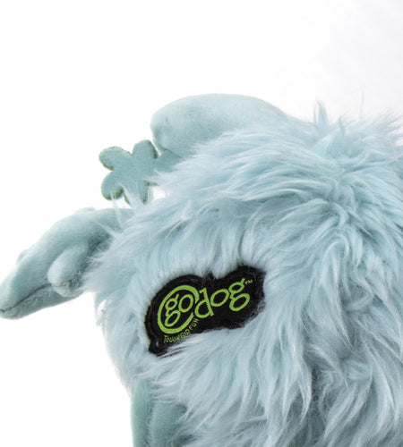 Playclean Germs Squeaky Plush Dog Toy with Odor-Eliminating Essential Oils, Chew Guard Technology - Seafoam, Small