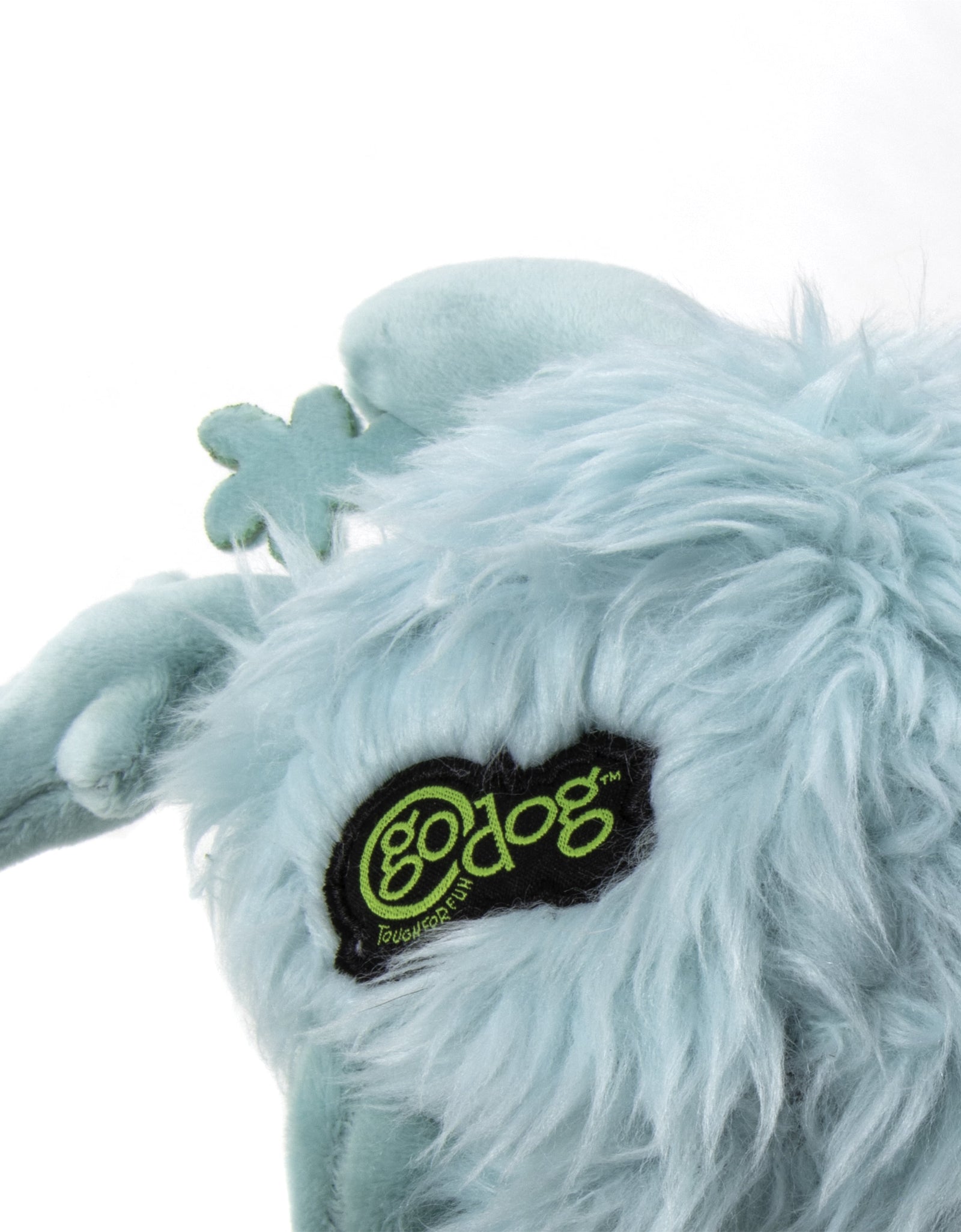 Playclean Germs Squeaky Plush Dog Toy with Odor-Eliminating Essential Oils, Chew Guard Technology - Seafoam, Small