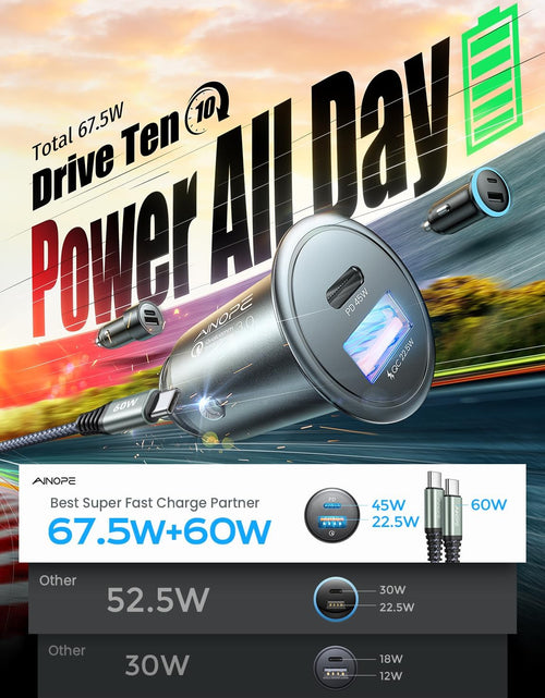 Load image into Gallery viewer, USB C Car Charger 48W Super Mini  All Metal Fast USB Car Charger Adapter PD&amp;QC 3.0 Dual Port Compatible with Iphone 13 12 11 Pro Max X XR XS 8 Samsung Galaxy Note 20/10 S21/20/10 Google Pixel
