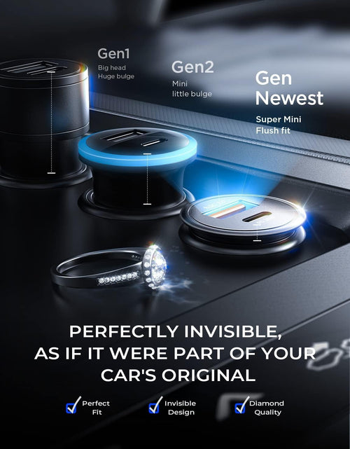 Load image into Gallery viewer, USB C Car Charger 48W Super Mini  All Metal Fast USB Car Charger Adapter PD&amp;QC 3.0 Dual Port Compatible with Iphone 13 12 11 Pro Max X XR XS 8 Samsung Galaxy Note 20/10 S21/20/10 Google Pixel
