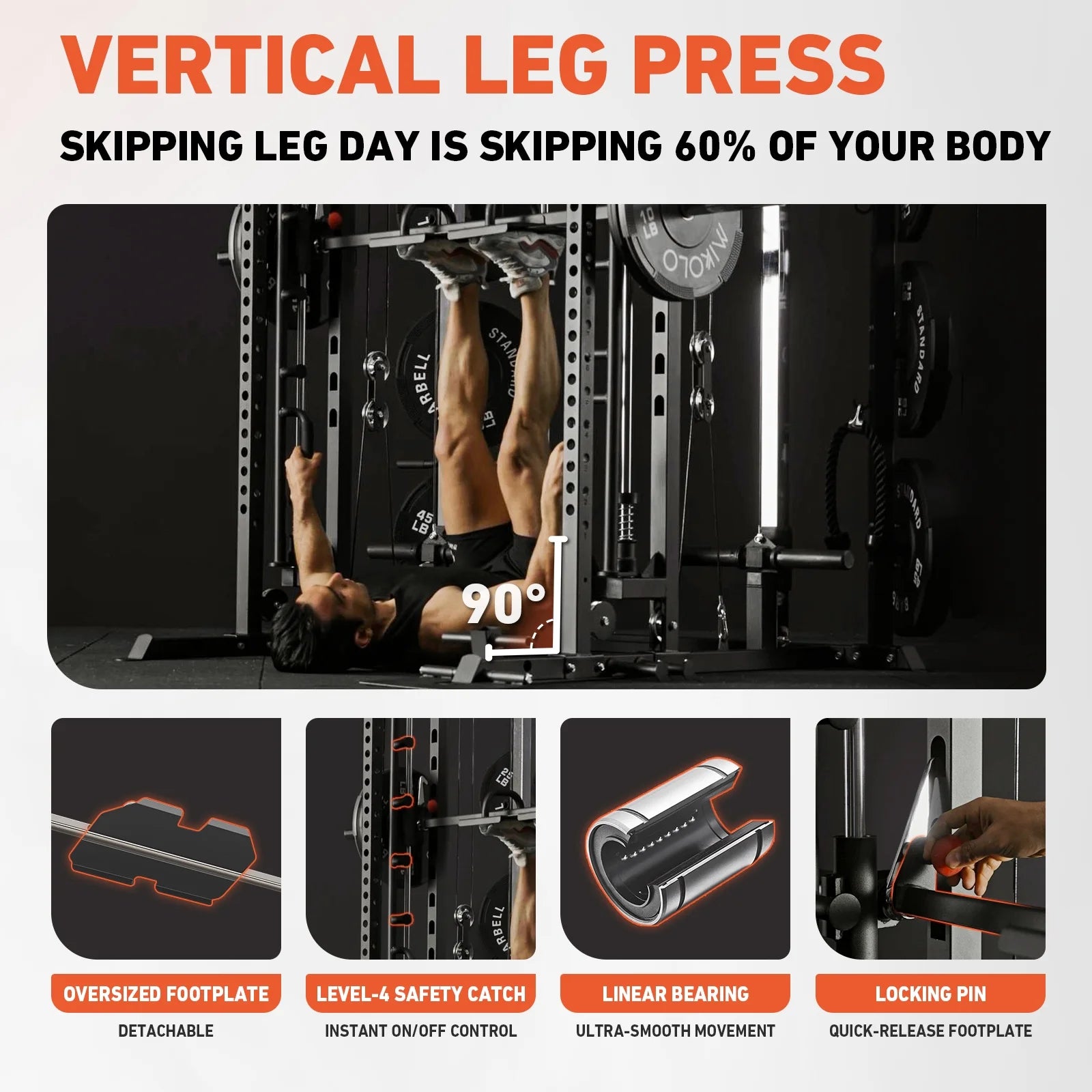 Smith Machine Home Gym, 2100LBS Smith Rack with Cable Crossover and 800LBS Weight Bench, Home Gym Equipment