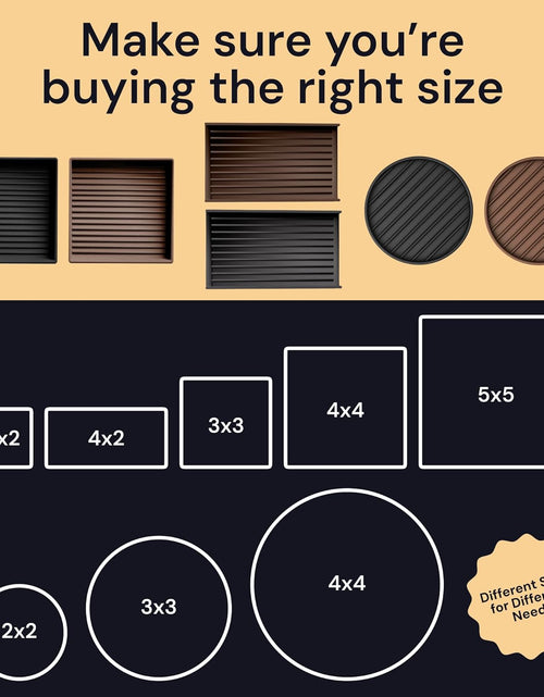 Load image into Gallery viewer, 3X3 Square Rubber Furniture Caster Cups with Anti-Sliding Floor Grip (Set of 4) Brown
