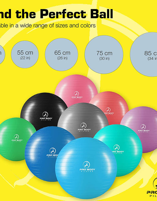 Load image into Gallery viewer, Ball Exercise Ball Yoga Ball, Multiple Sizes Stability Ball Chair, Large Gym Grade Birthing Ball for Pregnancy, Fitness, Balance, Workout and Physical Therapy W/Pump
