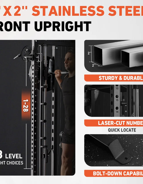 Load image into Gallery viewer, Smith Machine Home Gym, 2100LBS Smith Rack with Cable Crossover and 800LBS Weight Bench, Home Gym Equipment
