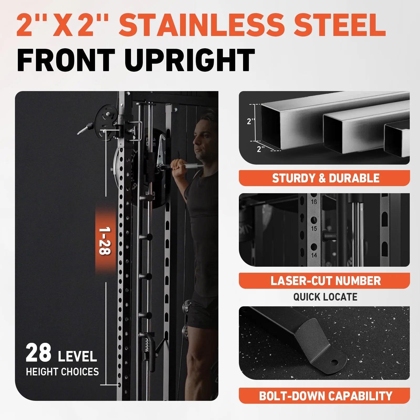Smith Machine Home Gym, 2100LBS Smith Rack with Cable Crossover and 800LBS Weight Bench, Home Gym Equipment