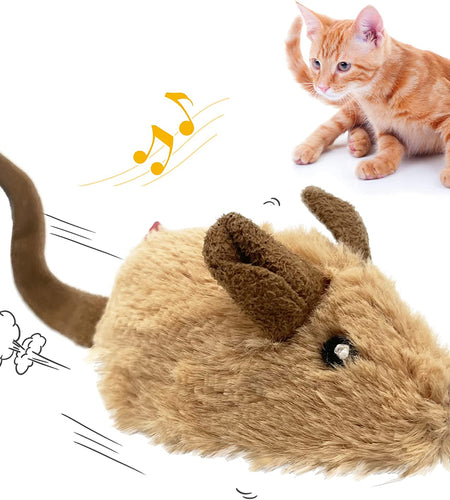 Cat Toys for Indoor Cats, Interactive Cat Toys for Cat Exercise, Automatic Moving Kitten Toys with Real Mouse Sound