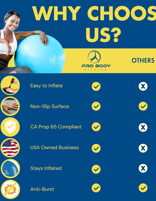 Load image into Gallery viewer, Ball Exercise Ball Yoga Ball, Multiple Sizes Stability Ball Chair, Large Gym Grade Birthing Ball for Pregnancy, Fitness, Balance, Workout and Physical Therapy W/Pump
