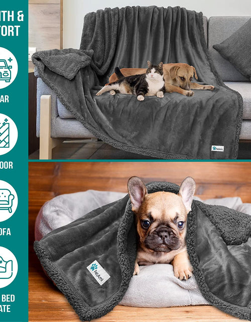 Load image into Gallery viewer, Dog Blanket, Sherpa Dog Blanket | Plush, Reversible, Warm Pet Blanket for Dog Bed, Couch, Sofa, Car
