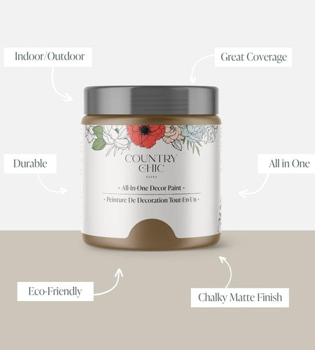 Chalk Style Paint - for Furniture, Home Decor, Crafts - Eco-Friendly - All-In-One - No Wax Needed (Driftwood [Brown], Pint (16 Oz))