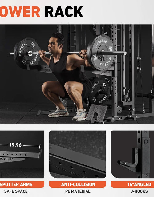 Load image into Gallery viewer, Smith Machine Home Gym, 2100LBS Smith Rack with Cable Crossover and 800LBS Weight Bench, Home Gym Equipment

