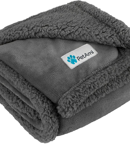 Dog Blanket, Sherpa Dog Blanket | Plush, Reversible, Warm Pet Blanket for Dog Bed, Couch, Sofa, Car
