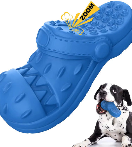Squeaky Dog Toy Large Dog Chew Toys for Aggressive Chewers Rubber Dog Shoes Shape Toothbrush Toys