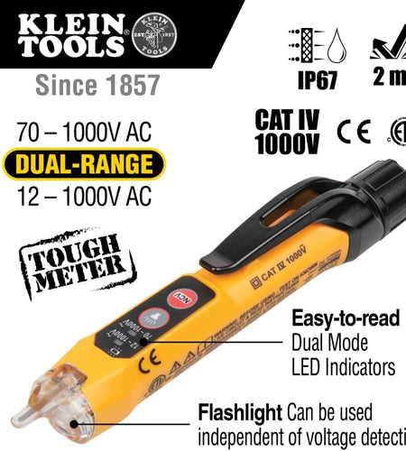 NCVT3PKIT Electrical Test Kit, Dual-Range Non-Contact Voltage Tester with Flashlight, AC/DC Voltage Tester