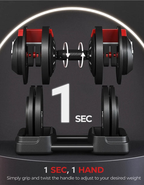 Load image into Gallery viewer, Adjustable Anti-Slip 3-In-1 Nylon Dumbbell Weight Set, 7-52.5Lbs, (Black &amp; Red)
