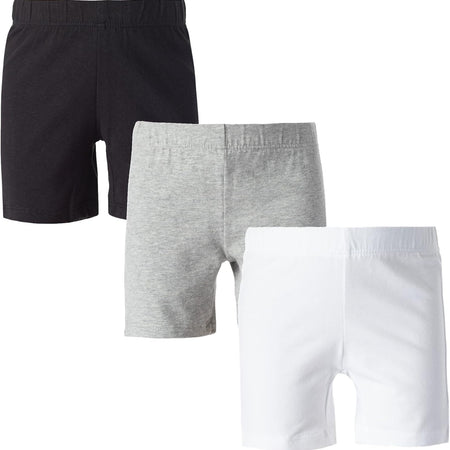 Toddlers & Girls Bike Shorts Cotton & Spandex — Biker Shorts for under Dresses, Cartwheel & Dance - 3 Pack Sizes 2T-16