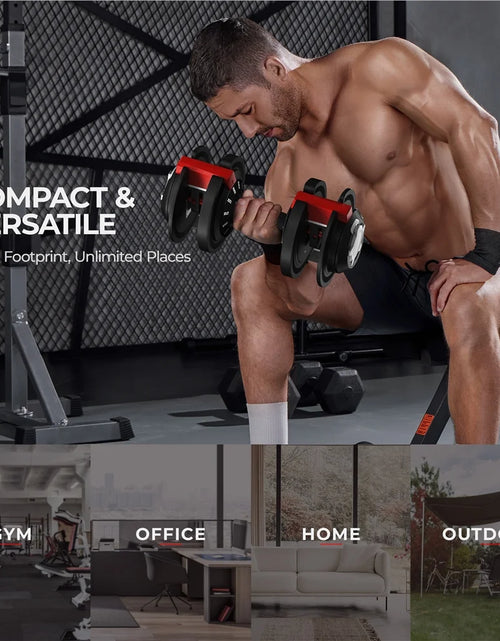 Load image into Gallery viewer, Adjustable Anti-Slip 3-In-1 Nylon Dumbbell Weight Set, 7-52.5Lbs, (Black &amp; Red)
