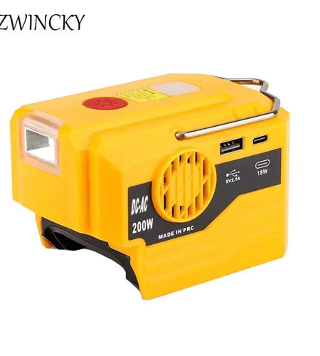 Powerpro Dewalt Battery Inverter – 18V-20V DC to 120V/220V AC with Dual USB, Ultimate Outdoor Power Adapter