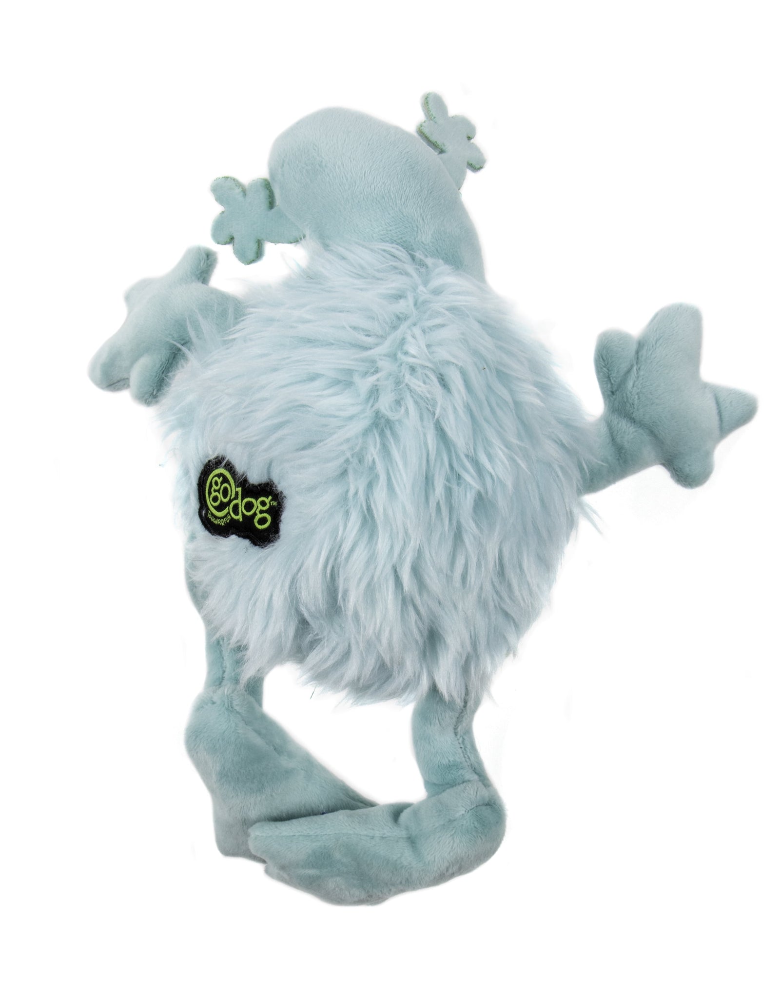 Playclean Germs Squeaky Plush Dog Toy with Odor-Eliminating Essential Oils, Chew Guard Technology - Seafoam, Small