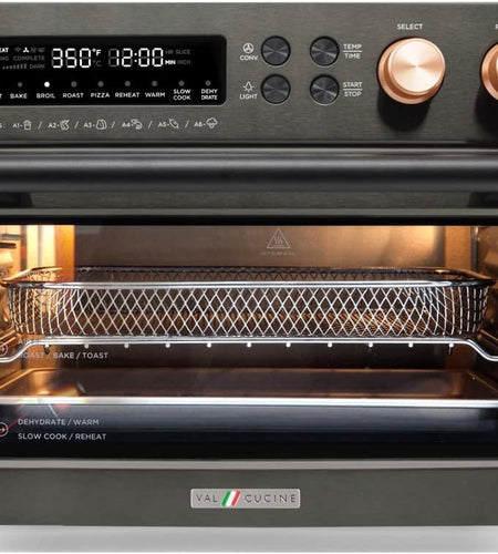 26.3 QT/25 L Extra-Large Smart Air Fryer Toaster Oven, 10-In-1 Convection Countertop Oven Combination, Black Matte Stainless Steel