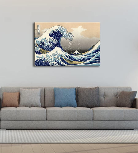Great Wave of Kanagawa Katsushika Hokusai Giclee Canvas Prints Wall Art Abstract Seascape Pictures Paintings for Living Room Home Decorations Large Modern Stretched and Framed Sea Artwork