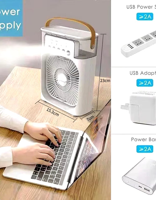 Load image into Gallery viewer, 3 in 1 New Fan Air Conditioner Household Small Air Cooler LED Night Light Portable Humidifier Air Adjustment Fan Office Home Fan
