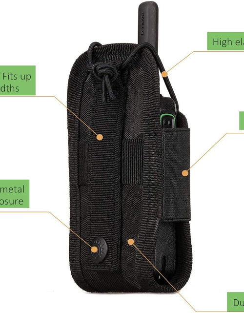 Load image into Gallery viewer, Molle Radio Holder Walkie Talkie Pouch Case for Duty Belt Radio Holster Tactical Hunting Intercom Bag (1 Pack, Black)

