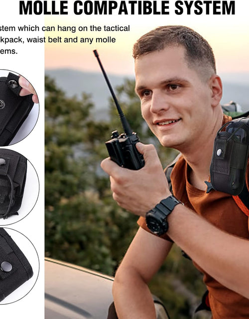 Load image into Gallery viewer, Molle Radio Holder Walkie Talkie Pouch Case for Duty Belt Radio Holster Tactical Hunting Intercom Bag (1 Pack, Black)
